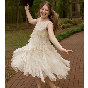Lace Ruffle Skirt Bohemian Romantic‎ Fairycore Cottagecore 2-3XL Plus Size